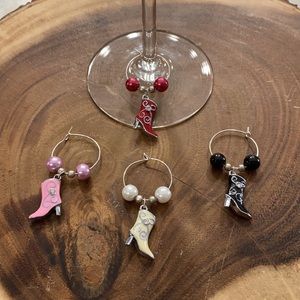 Set of 4 - Girls Night Wine Charms Hand crafted
